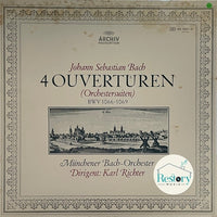 แผ่นเสียง Johann Sebastian Bach - Münchener Bach-Orchester / Dirigent: Karl Richter - 4 Ouvertueren Orchestersuiten BWV 1066-1069 Vinyl VG+