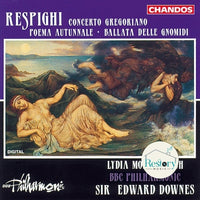 ซีดี Ottorino Respighi, Lydia Mordkovitch, Edward Downes, BBC Philharmonic - Concerto Gregoriano / Poema Autunnale ∙ Ballata Delle Gnomidi CD VG+