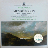Pierre Amoyal - Felix Mendelssohn-Bartholdy - Bamberger Symphoniker, Theodor Guschlbauer : Concerto Pour Violon / Deux Ouvertures : La Grotte De Fingal Op.26 - La Belle Mélusine Op.32 (LP, RE)