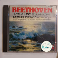 ซีดี Ludwig van Beethoven - The London Symphony Orchestra Conducted By Wyn Morris - Symphony No.4 In B Flat, Op.60. Symphony No.5 In C Minor, Op.67 CD VG+