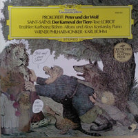 แผ่นเสียง Sergei Prokofiev · Camille Saint-Saëns · Loriot · Karlheinz Böhm · Alfons & Aloys Kontarsky · Wiener Philharmoniker · Karl Böhm - Peter Und Der Wolf / Der Karneval Der Tiere Vinyl VG+