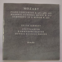 ซีดี Wolfgang Amadeus Mozart, Keith Jarrett, Stuttgarter Kammerorchester, Dennis Russell Davies - Piano Concertos K. 467, 488, 595 / Masonic Funeral Music K. 477 / Symphony In G Minor K. 550 CD VG+ 2CDs