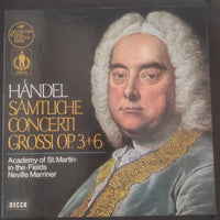 แผ่นเสียง Georg Friedrich Händel / The Academy Of St. Martin-in-the-Fields, Sir Neville Marriner - Sämtliche Concerti Grossi Op. 3+6 Vinyl VG+ Boxset, 4LPs