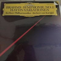 แผ่นเสียง Johannes Brahms * Herbert von Karajan * Berliner Philharmoniker - Symphonie No. 2 & Haydn-Variationen Vinyl VG+