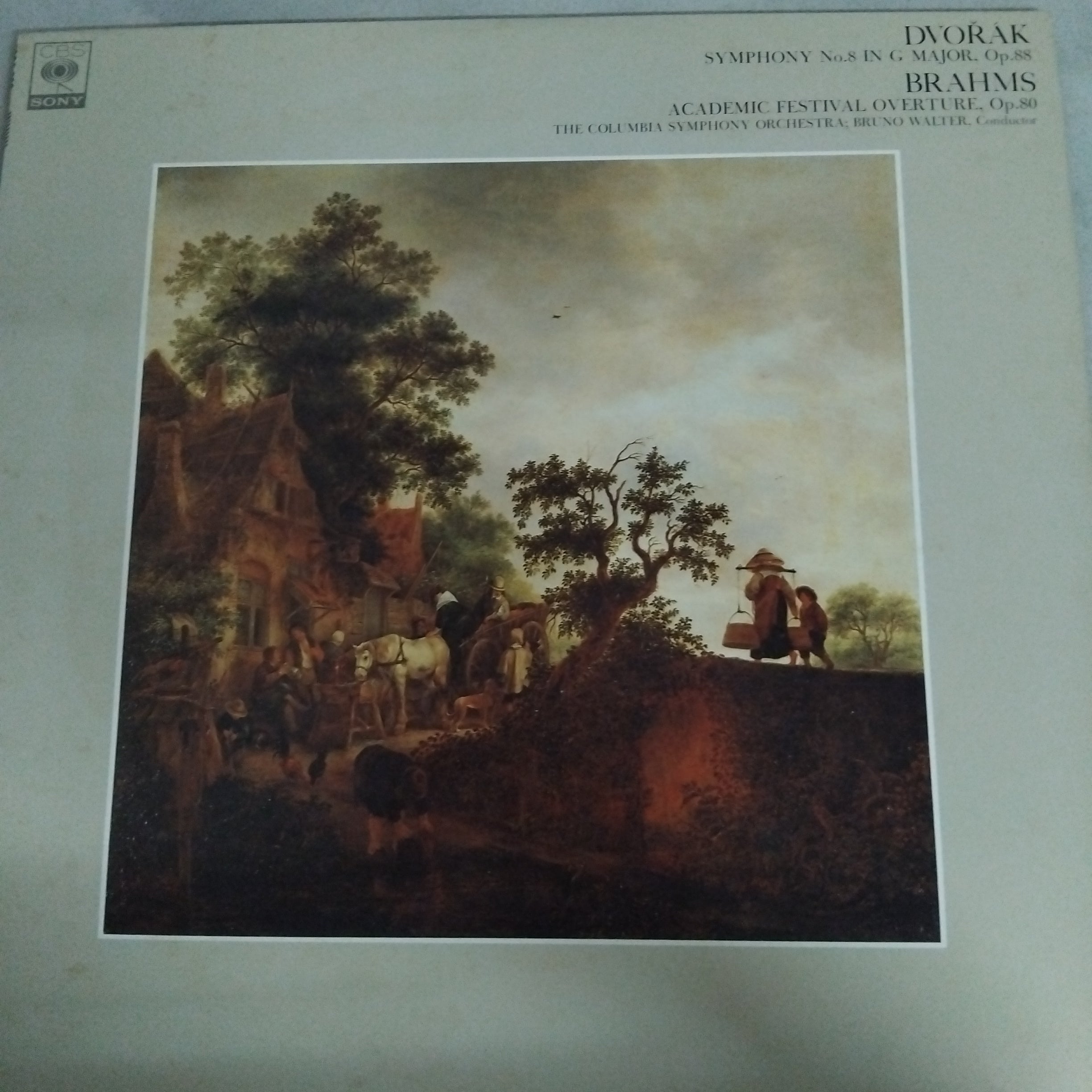 แผ่นเสียง Antonín Dvořák / Johannes Brahms - Bruno Walter, Columbia Symphony  Orchestra - Symphony No. 8 / Academic Festival Overture (Vinyl) (VG+)