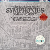 แผ่นเสียง Wolfgang Amadeus Mozart - Concertgebouworkest • Nikolaus Harnoncourt - Symphonies G Minor No. 40 & 25 Vinyl VG+
