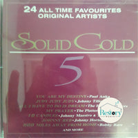 ซีดี Various - 24 ALL TIME FAVOURITES ORIGINAL ARTISTS - SOLID GOLD 5 CD VG+ 24bit แผ่นทอง