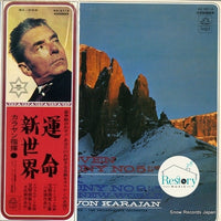 แผ่นเสียง Herbert von Karajan, Philharmonia Orchestra, Ludwig van Beethoven / Antonín Dvořák - Symphony N°5 In C Minor, Op. 67 / Symphony N°9 In E Minor, Op. 95 Vinyl VG+