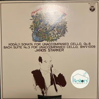 Janos Starker, Zoltán Kodály / Johann Sebastian Bach : Kodály: Sonata For Unaccompanied Cello Op. 8 / Bach: Suite For Unaccompanied Cello No. 3 In C Major, Bwv 1009 (LP, Mono)