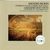 ซีดี Felix Mendelssohn-Bartholdy - The Cleveland Orchestra, George Szell - Symphony No.4 In A Major, Op.90 "Italian" / A Midsummer Night's Dream / Overture To "The Fingal's Cave" CD VG+