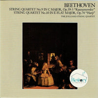 ซีดี Ludwig van Beethoven : Juilliard String Quartet - String Quartet No.9 "Rasoumovsky" / No.10 "Harp" CD VG+