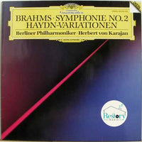 แผ่นเสียง Johannes Brahms * Herbert von Karajan * Berliner Philharmoniker - Symphonie No. 2 & Haydn-Variationen Vinyl VG+