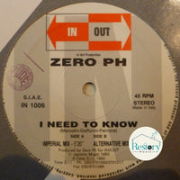 แผ่นเสียง Zero PH - I Need To Know Vinyl VG+