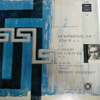แผ่นเสียง Beethoven*, L'Orchestre De La Suisse Romande, Ansermet* – Symphonie Nr. 7 A - Dur Op. 92 / Fidelio Overtüre Op. 72 Vinyl VG+