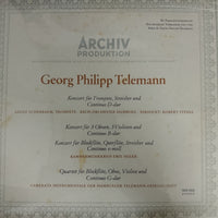 แผ่นเสียง Georg Philipp Telemann - Konzert Für Trompete, Streicher Und Continuo D-Dur - Konzert Für 3 Oboen, 3 Violinen Und Continuo B-Dur - Konzert Für Blockflöte, Querflöte, Streicher Und Continuo E-Moll Vinyl VG+