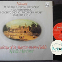 แผ่นเสียง Georg Friedrich Händel - The Academy Of St. Martin-in-the-Fields, Sir Neville Marriner - Music For The Royal Fireworks / Concerto Grosso "Alexander's Feast" / Ouverture In D Vinyl VG+