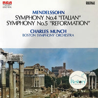 แผ่นเสียง Felix Mendelssohn-Bartholdy - Charles Munch . . . . Boston Symphony Orchestra - Italian And Reformation Symphonies Vinyl VG+