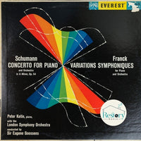 แผ่นเสียง Robert Schumann - César Franck / Peter Katin With The London Symphony Orchestra Conducted By Sir Eugene Goossens - Concerto For Piano And Orchestra In A Minor, Op. 54 / Variations Symphoniques For Piano And Orchestra Vinyl G+