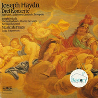ซีดี Joseph Haydn, Joseph Brázda, Václav Hudeček, Martin Derungs, Bernard Soustrot, Musici De Praga, Luigi Sagrestano - Drei Konzerte Für Horn, Violine Und Cembalo, Trompete CD VG+