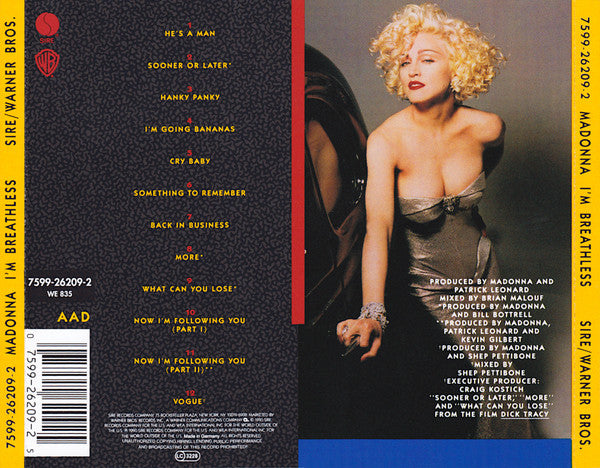 Buy Madonna : I'm Breathless (Music From And Inspired By The Film Dick  Tracy) (CD) Online for a great price – Restory Music