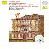 แผ่นเสียง Tomaso Albinoni, Arcangelo Corelli, Antonio Vivaldi, Johann Pachelbel, Francesco Manfredini / Herbert Von Karajan & Berliner Philharmoniker - Adagio / Kanon & Gigue / Concerti Grossi / Concerti "Alla Rustica" & "L'Amoroso" Vinyl VG+