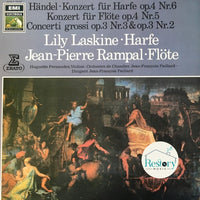 แผ่นเสียง Orchestre De Chambre Jean-François Paillard, Georg Friedrich Händel With Lily Laskine, Jean-Pierre Rampal - Konzert Für Harfe Op. 4 Nr. 6 / Konzert Für Flöte Op. 4, Nr. 5 / Concerto Grossi Op.3 Nr. 3 & Op. Nr. 2 Vinyl VG+