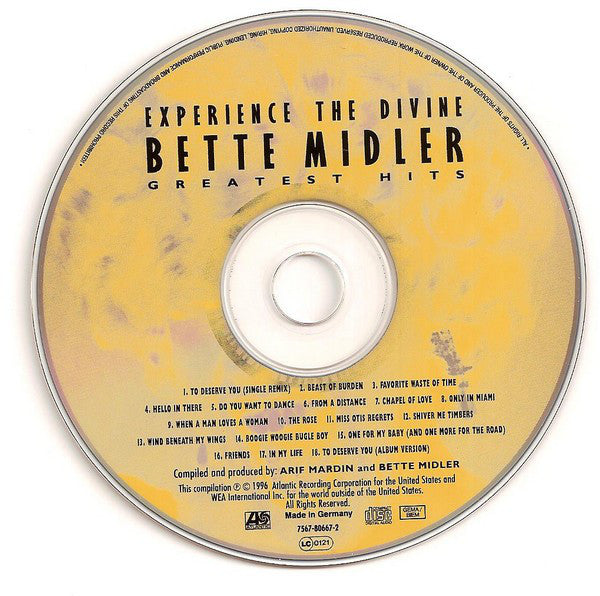 Bette Midler Experience The Divine Greatest Hits CD Bette Midler Experience The Divine Greatest Hits CD