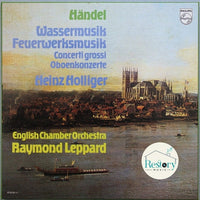 แผ่นเสียง Georg Friedrich Händel / English Chamber Orchestra, Heinz Holliger, Raymond Leppard - Wassermusik, Feuerwerksmusik, Concerto Grossi, Oboenkonzerte Vinyl VG+ Boxset, 3LPs