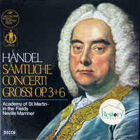 แผ่นเสียง Georg Friedrich Händel / The Academy Of St. Martin-in-the-Fields, Sir Neville Marriner - Sämtliche Concerti Grossi Op. 3+6 Vinyl VG+ Boxset, 4LPs