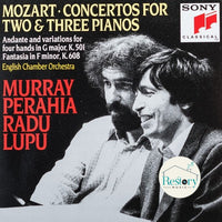 ซีดี Wolfgang Amadeus Mozart / English Chamber Orchestra, Murray Perahia, Radu Lupu - Concertos For Two & Three Pianos - Andante And Variations For Four Hands In C Major, K. 501 - Fantasia In F Minor, K. 608 CD VG+