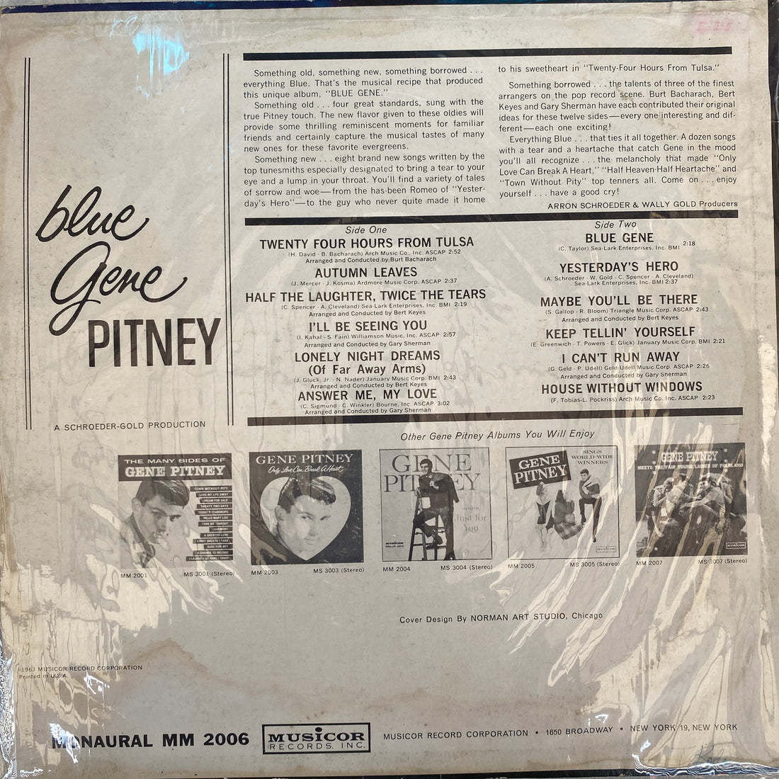 แผ่นเสียง Gene Pitney - Blue Gene Vinyl VG