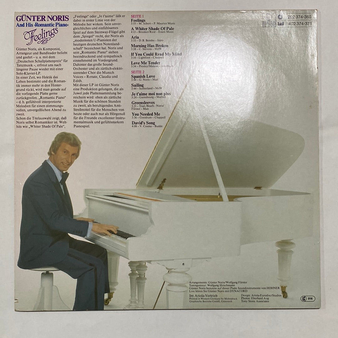 แผ่นเสียง Günter Noris And His Romantic Piano - Feelings (Zärtliche Musik Für Die Schönen Stunden Zu Zweit) (Vinyl) (VG)