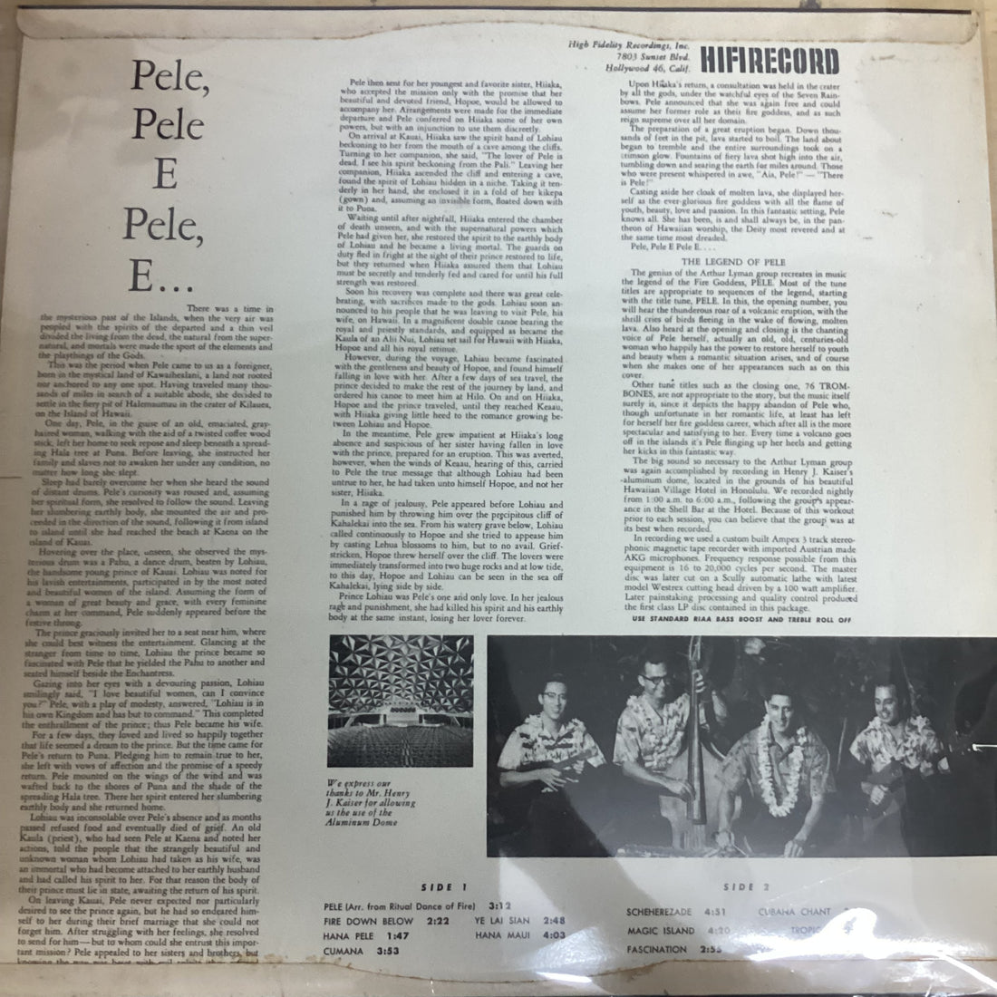 แผ่นเสียง Arthur Lyman - The Legend Of Pele Vinyl VG+