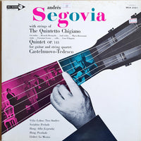 Andrés Segovia, Quintetto Chigiano, Mario Castelnuovo Tedesco : Quintet Op. 143 For Guitar And String Quartet (LP, Album, Promo)