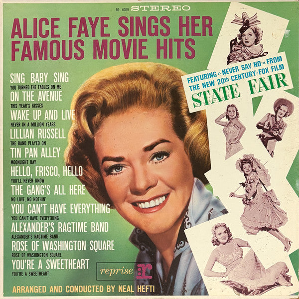 Alice Faye : Alice Faye Sings Her Famous Movie Hits (LP, Album)