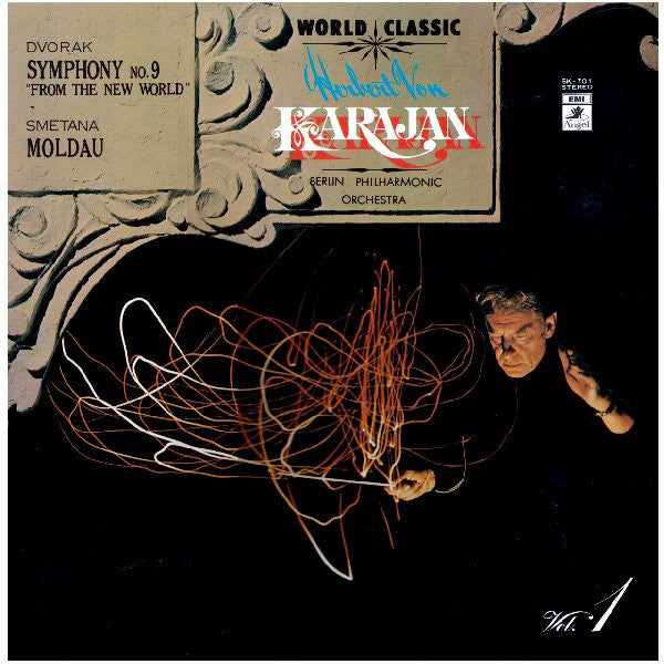 Antonín Dvořák, Bedřich Smetana, Herbert von Karajan, Berliner Philharmoniker : Symphony No. 9 "From The New World" / Moldau (LP)