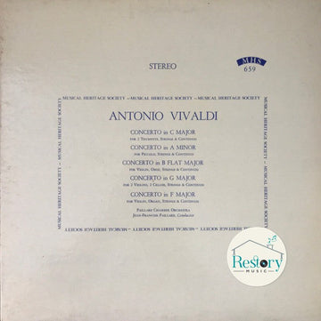 Antonio Vivaldi, Orchestre De Chambre Jean-François Paillard, Jean-François Paillard : Concerto In C Major / Concerto In A Minor / Concerto In B Flat Major / Concerto In G Major / Concerto In F Major (LP, Album)