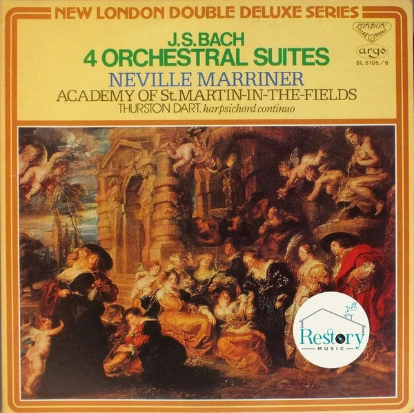Johann Sebastian Bach, The Academy Of St. Martin-in-the-Fields, Sir Neville Marriner : 4 Orchestral Suites (2xLP, RE)