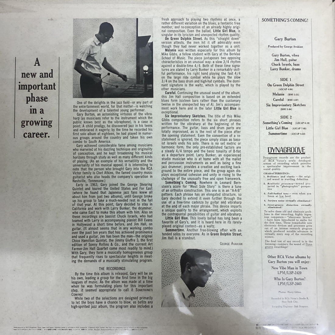แผ่นเสียง Gary Burton - Something's Coming! Vinyl VG+