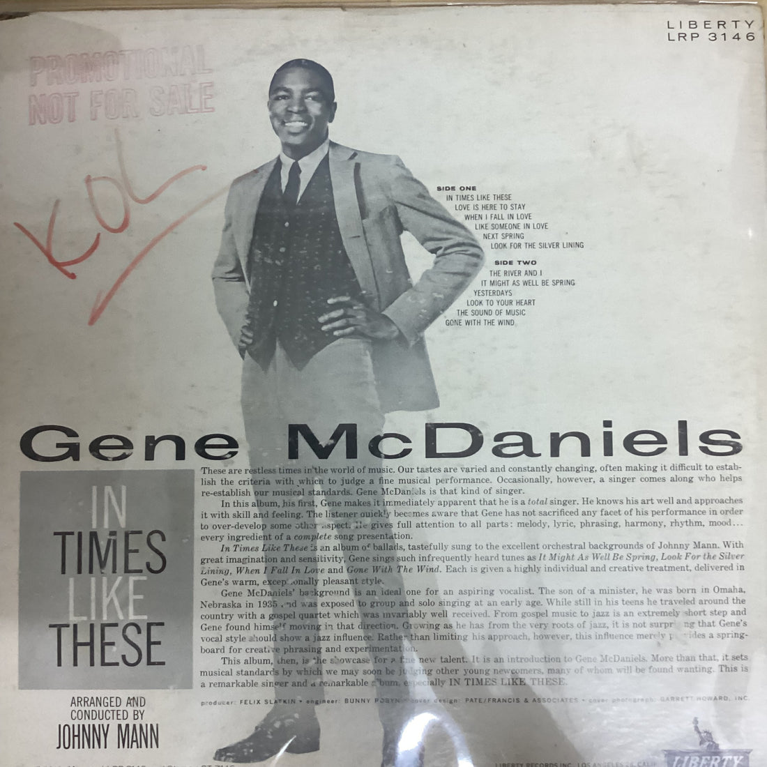 แผ่นเสียง Eugene McDaniels - In Times Like These Vinyl VG+