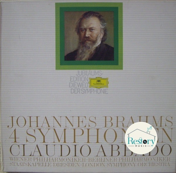 Johannes Brahms, Claudio Abbado, Wiener Philharmoniker • Berliner Philharmoniker • Staatskapelle Dresden • London Symphony Orchestra : 4 Symphonien (4xLP, Album, Comp + Box)
