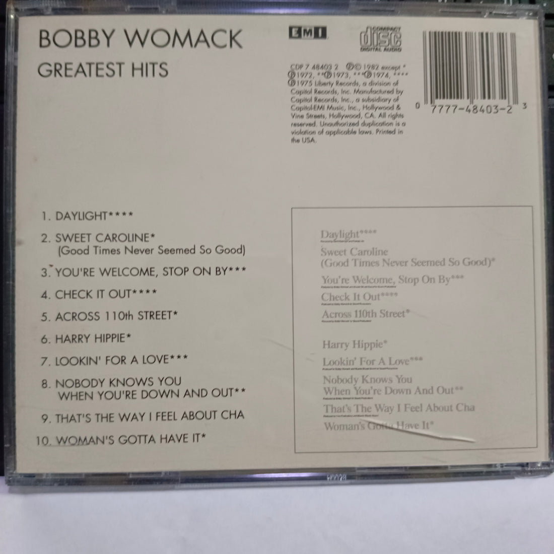 ซีดี Bobby Womack - Greatest Hits (CD) (VG)