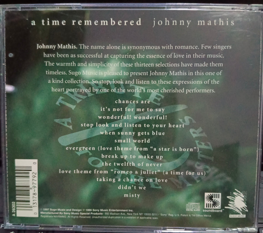 ซีดี Johnny Mathis - A Time Remembered (CD) (VG+)