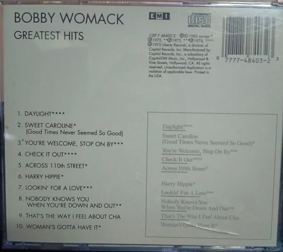 ซีดี Bobby Womack - Greatest Hits (CD) (VG+)