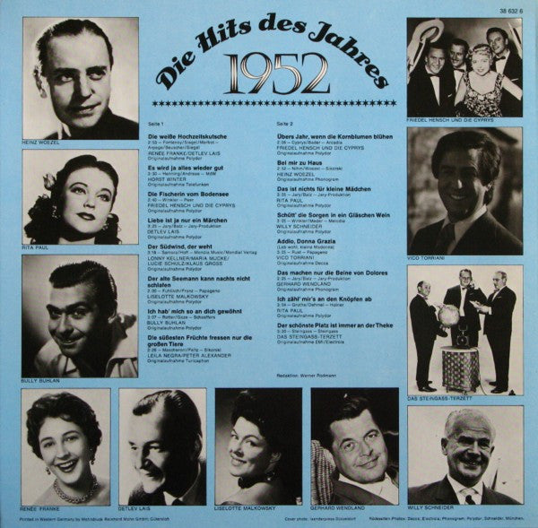 Various : Das Goldene Schlager-Archiv - Die Hits Des Jahres 1952 (LP, Comp)