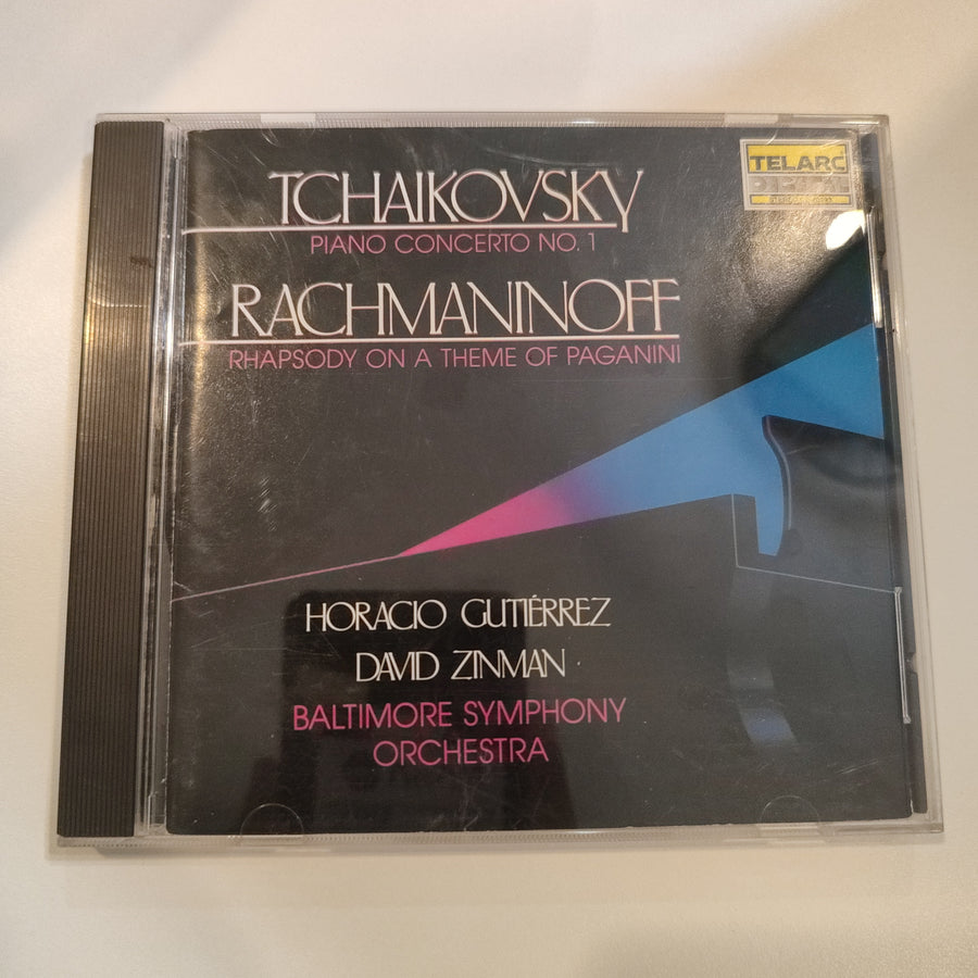 Pyotr Ilyich Tchaikovsky, Sergei Vasilyevich Rachmaninoff - Horacio Gutiérrez, David Zinman - Piano Concerto No. 1 • Rhapsody On A Theme Of Paganini (CD) (VG+)