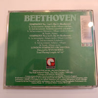 ซีดี Ludwig van Beethoven, The London Symphony Orchestra, Wyn Morris - Beethoven: Symphony No. 1 In C, Op. 21 & Symphony No. 2, Op 36, The London Symphony Orchestra Conducted By Wyn Morris CD VG+