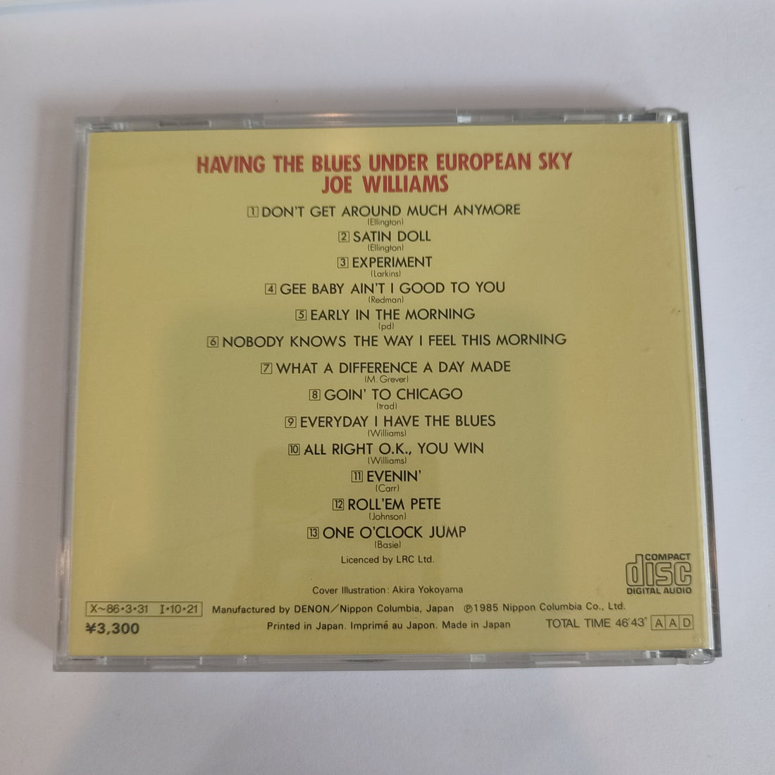 Joe Williams - Having The Blues Under European Sky (CD) (NM or M-)