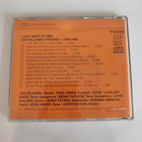 Joe Williams - Joe Williams & Friends June 1985 - I Just Want To Sing (CD) (VG+)