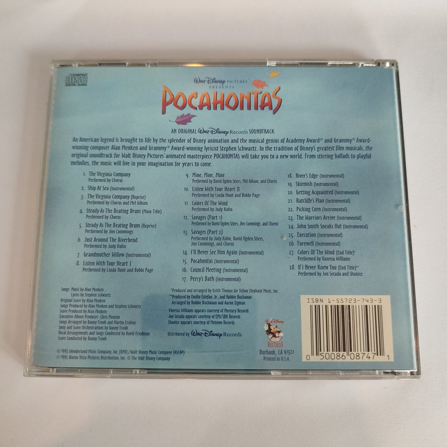 ซีดี Alan Menken, Stephen Schwartz - Pocahontas An Original Walt Disney Records Soundtrack CD VG+